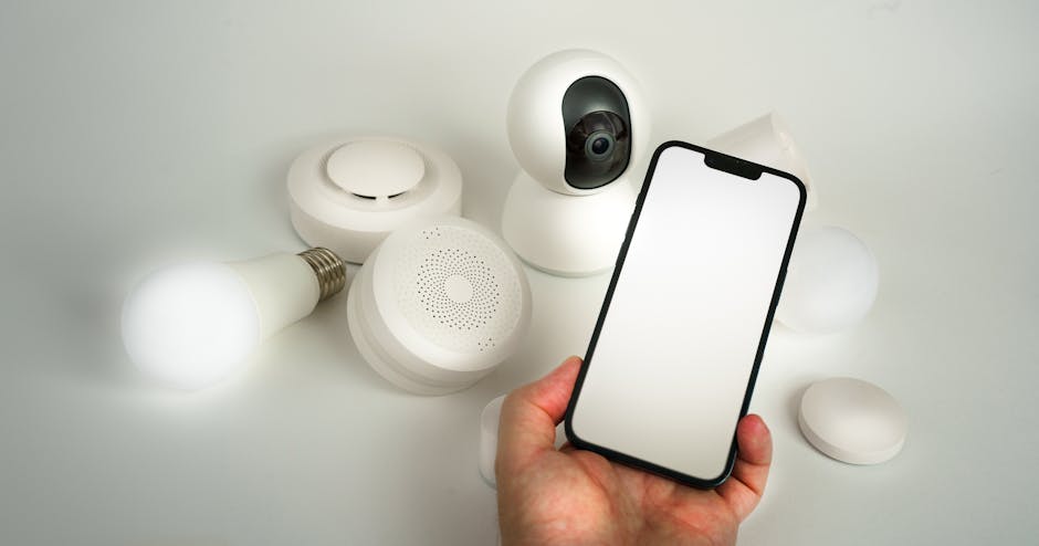 Žmogus diegimo metu telefone peržiūri išmanios kameros nustatymus